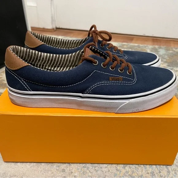 EUC Men’s Size 9 (Euro Sz 42) Vans Era 58 C& L Lace-up Sneakers In Navy/White - Picture 6 of 13